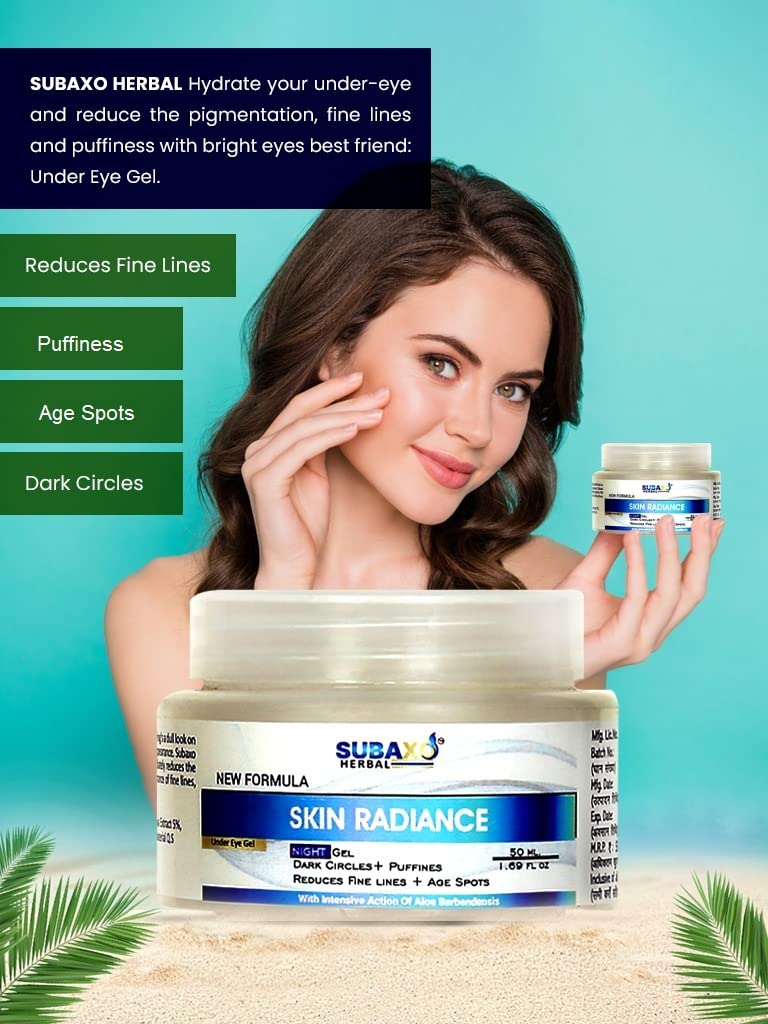 Subaxo Under Eye Cream Gel - Dark Circle Reducer, Anti-Aging Treatment for Women & Men | Hydrating Night Face Gel for Skin Radiance | Perfect for Acne-Prone Skin | Use Before Bed for Brighter, Youthful Eyes