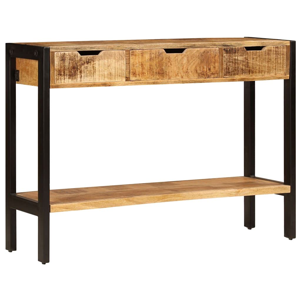Buffet Sideboard Cabinet - 43.3 Inch Solid Mango Wood TV Stand with 3 Drawers for Living Room, Kitchen & Dining Room | Multi-Functional Storage Console for Home Entertainment Center | Perfect for Small Spaces & Apartment Decor