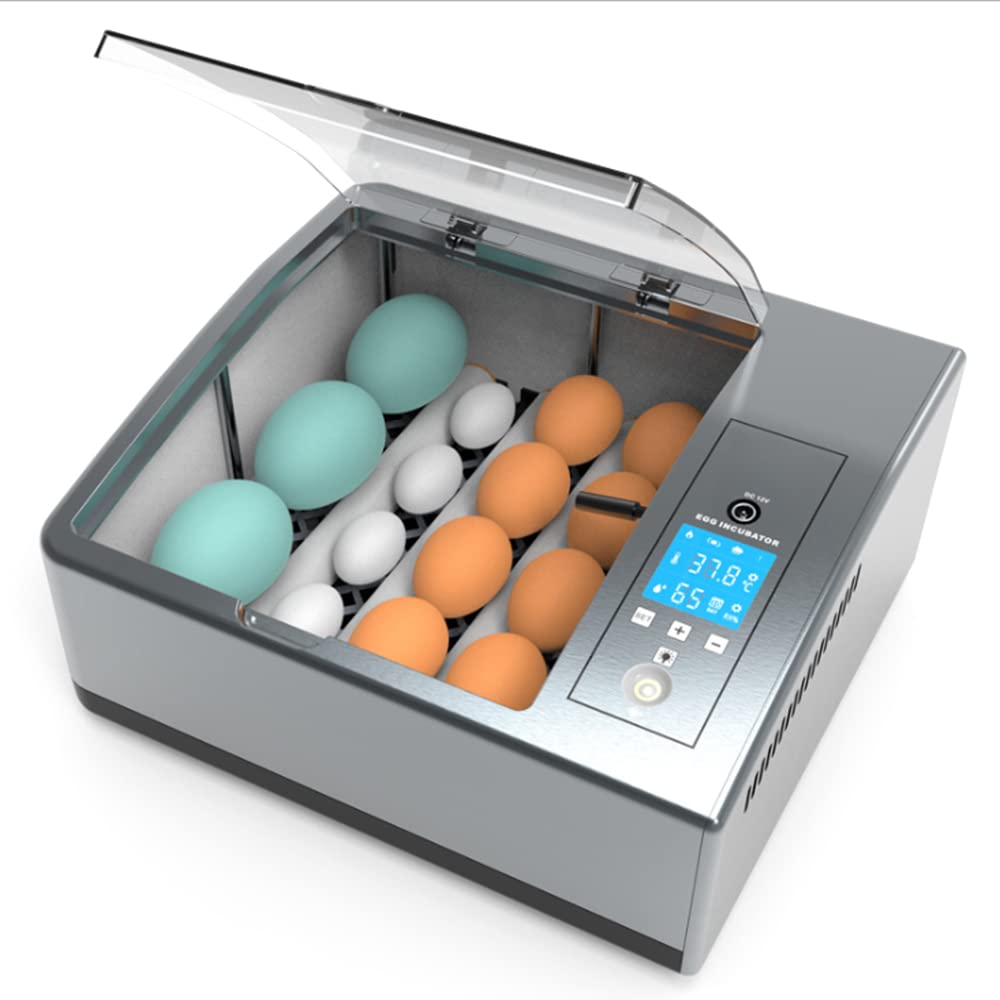 Automatic Egg Incubator for 16 Eggs with LCD Display - Digital Poultry Hatcher for Chicken, Duck & Quail Eggs with Auto-Turning Function | Perfect for Home Farming, Classroom Projects & Backyard Poultry Breeding