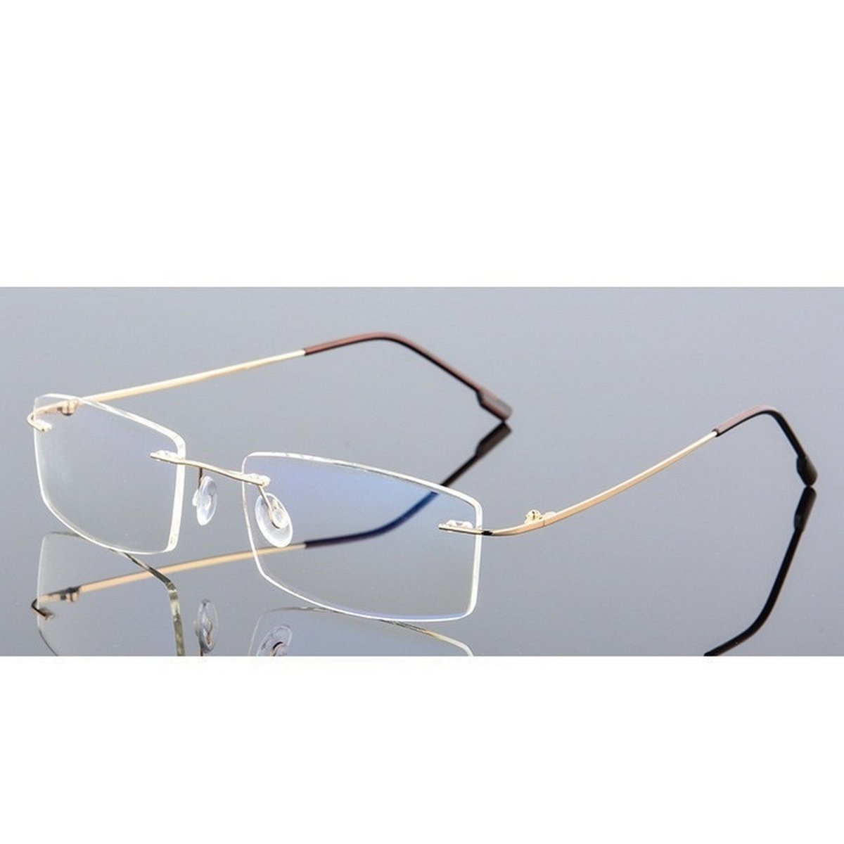Stylish Rimless Blue Light Blocking Glasses for Men & Women - Anti Eye Strain Computer & Gaming Glasses for Office Work & Screen Time Protection
