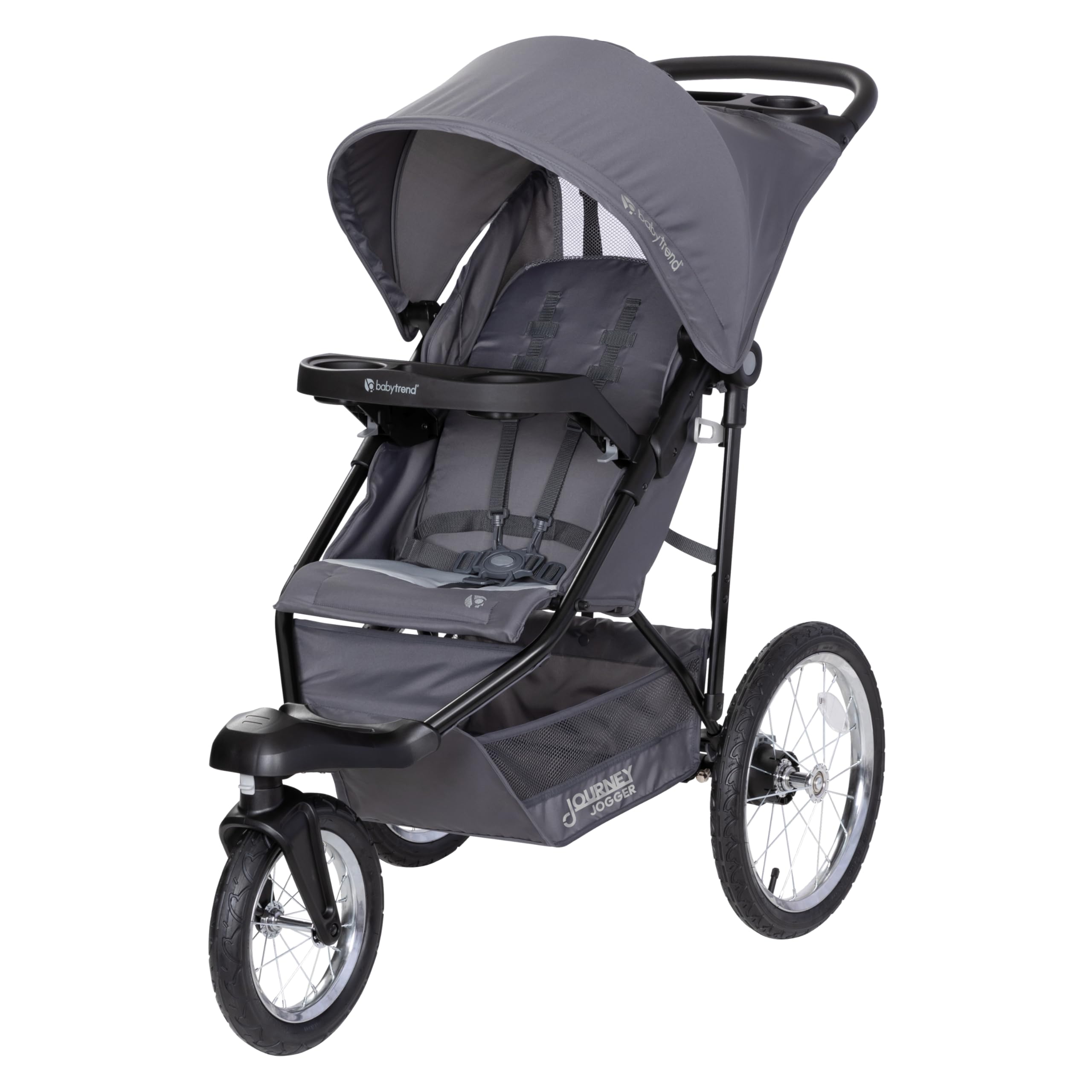 Baby Trend Journey Jogging Stroller - Lightweight All-Terrain Stroller for Running & Walking, Adjustable Canopy & Suspension, Stellar Grey | Perfect for Active Parents & Outdoor Adventures with Baby