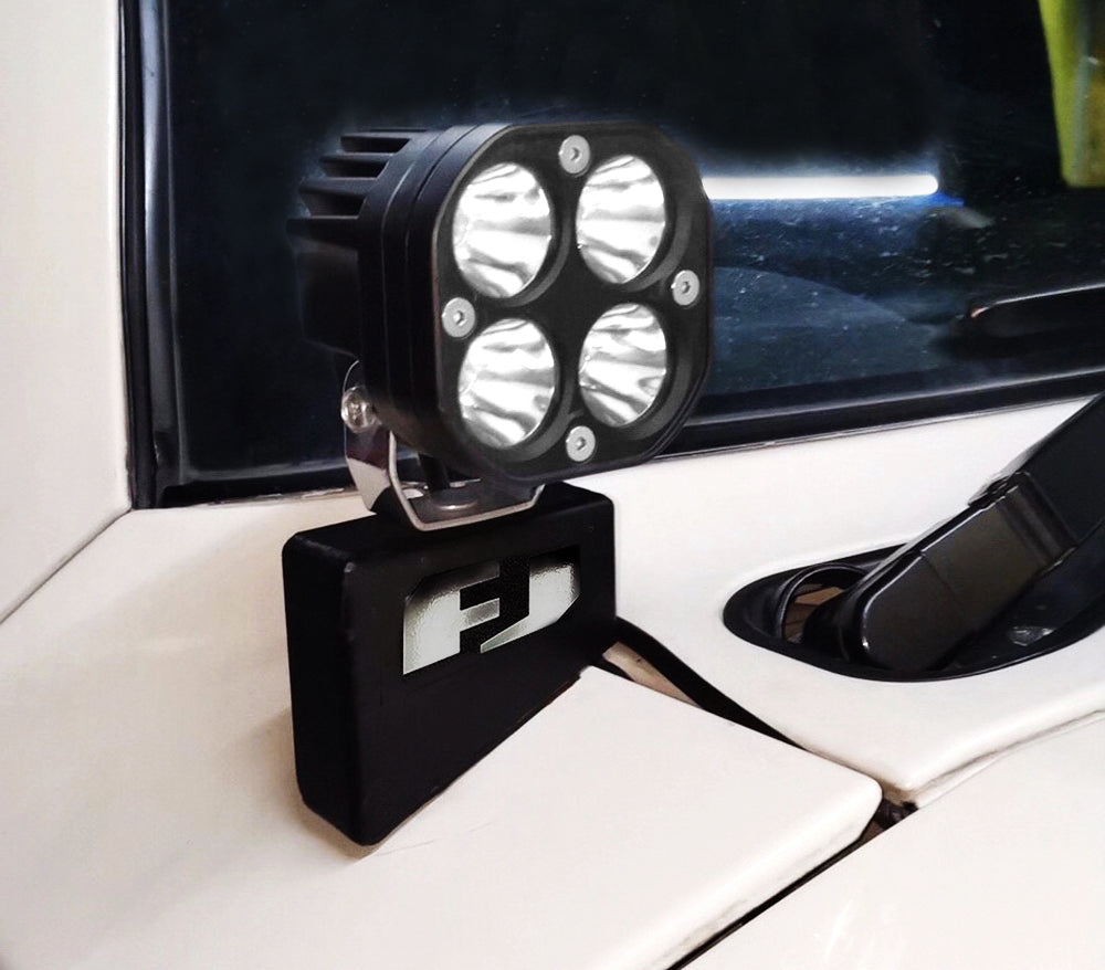 2007-2014 Toyota FJ Cruiser Clear Round LED Cowl Light Kit with Mounting Bracket & Wiring Harness - Off-Road Lighting for Adventure & Night Driving
