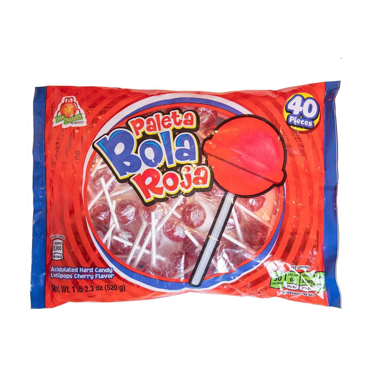Azteca Red Ball Mexican Popsicle | 40 Count Bag - Perfect for Parties, Snacks, and Summer Treats