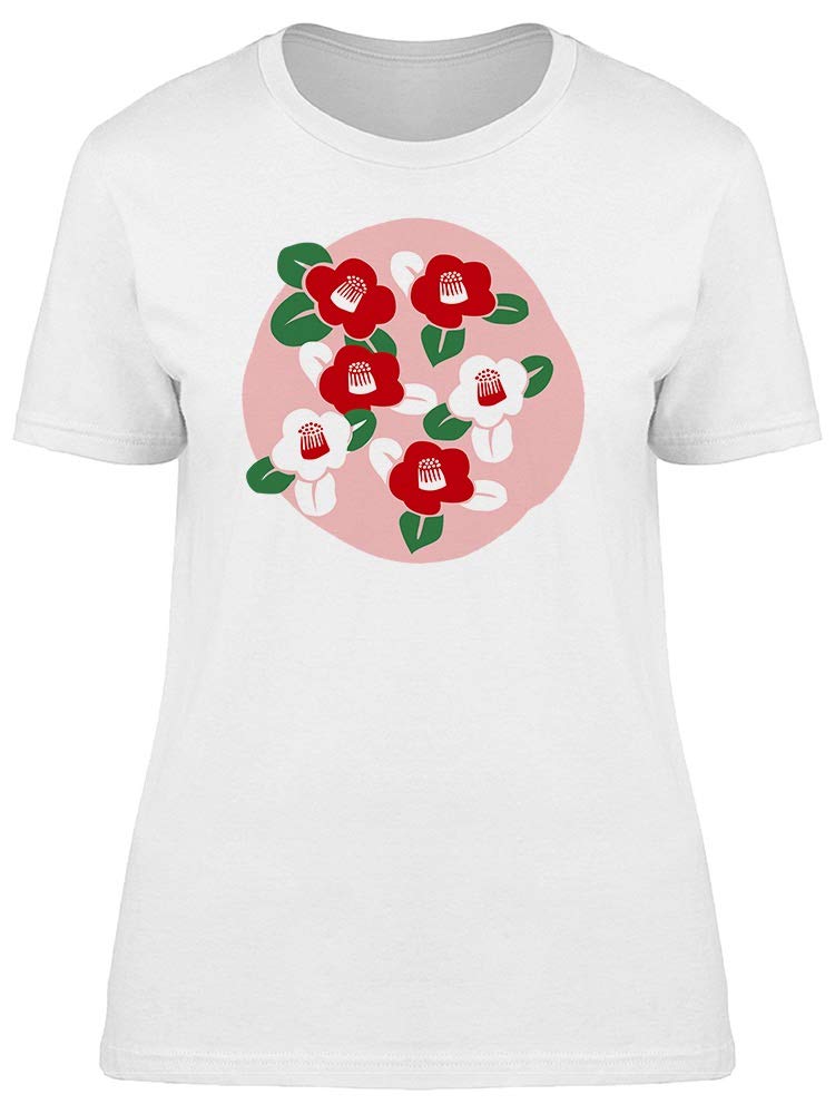 Women's Camellia Pink Circle Print T-Shirt - Casual Comfort Tee for Everyday Wear & Outfits
