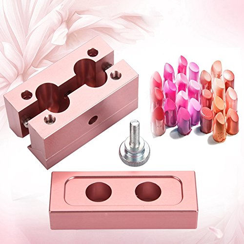 Premium Aluminum Alloy Lipstick Making Mold - DIY Cosmetic Lipstick Maker Kit with Rose Gold Finish (2 Holes) - Perfect for Homemade Lip Balm & Lipstick Creation, Great for DIY Beauty Enthusiasts & Small Business Starters