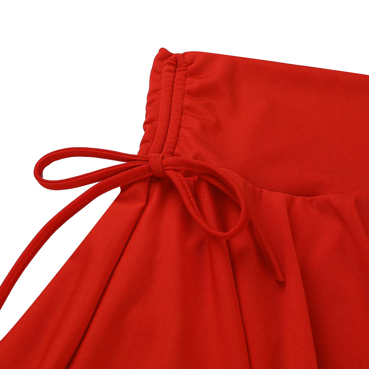 Women's Latin Dance Strappy Ruffled Pleated Skirt for Ballroom, Tango, Swing, Rumba, Salsa, and Social Dancing