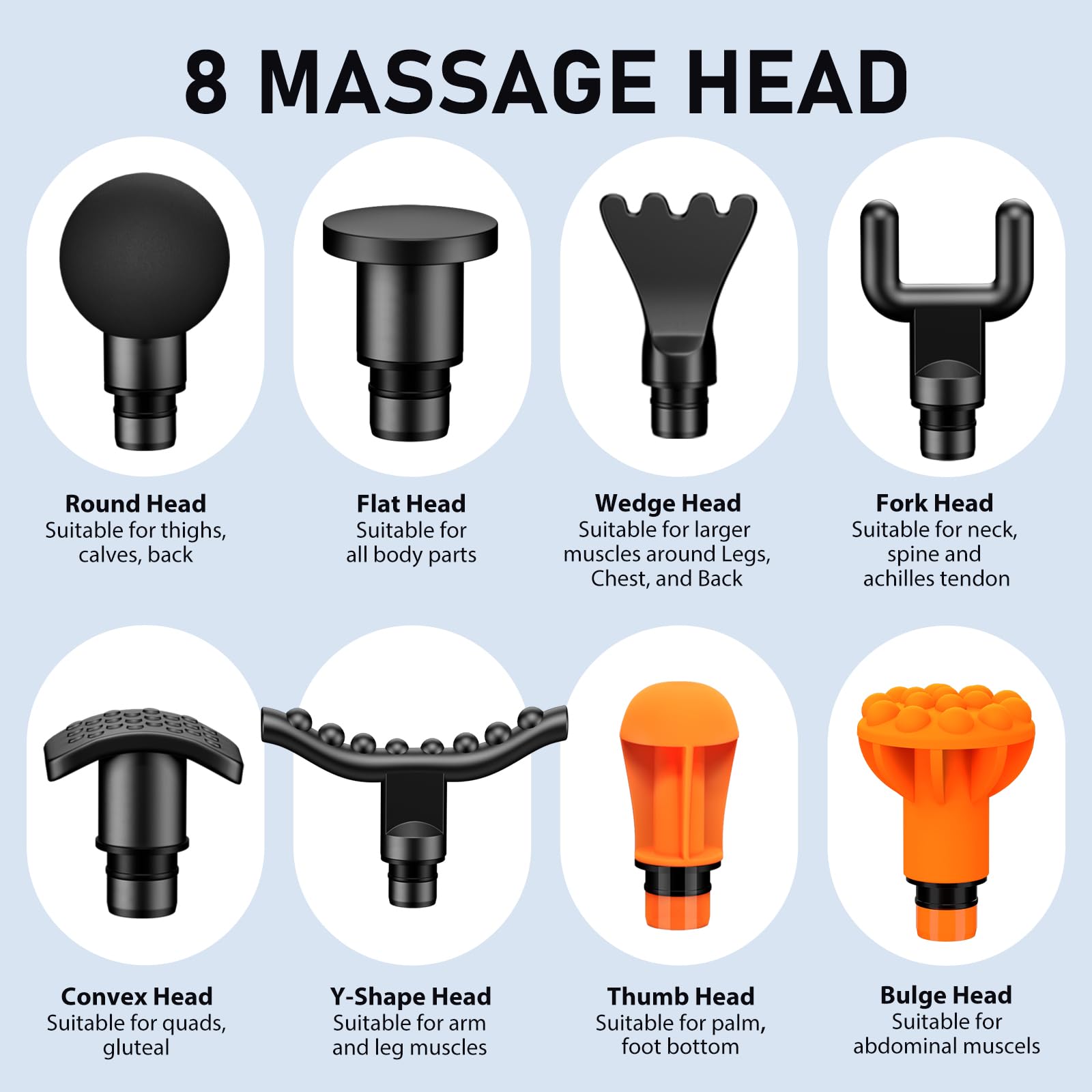 RAEMAO Deep Tissue Massage Gun for Athletes - Handheld Electric Percussion Muscle Massager with 10 Speed Levels & 8 Interchangeable Heads - Relieves Muscle Pain, Soreness & Tension - Perfect for Post-Workout Recovery, Physical Therapy & Home Relaxation