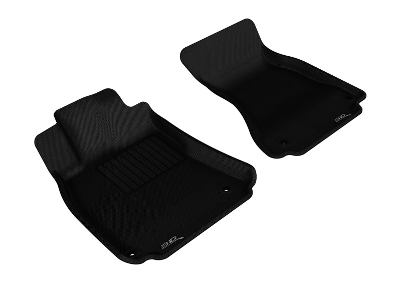 3D MAXpider Custom Fit All-Weather Floor Mats for 2009-2017 Audi A4 S4 RS4 A5 S5 - Kagu Series 1st Row Black Car Mats - Perfect for Daily Commute, Road Trips & Winter Protection