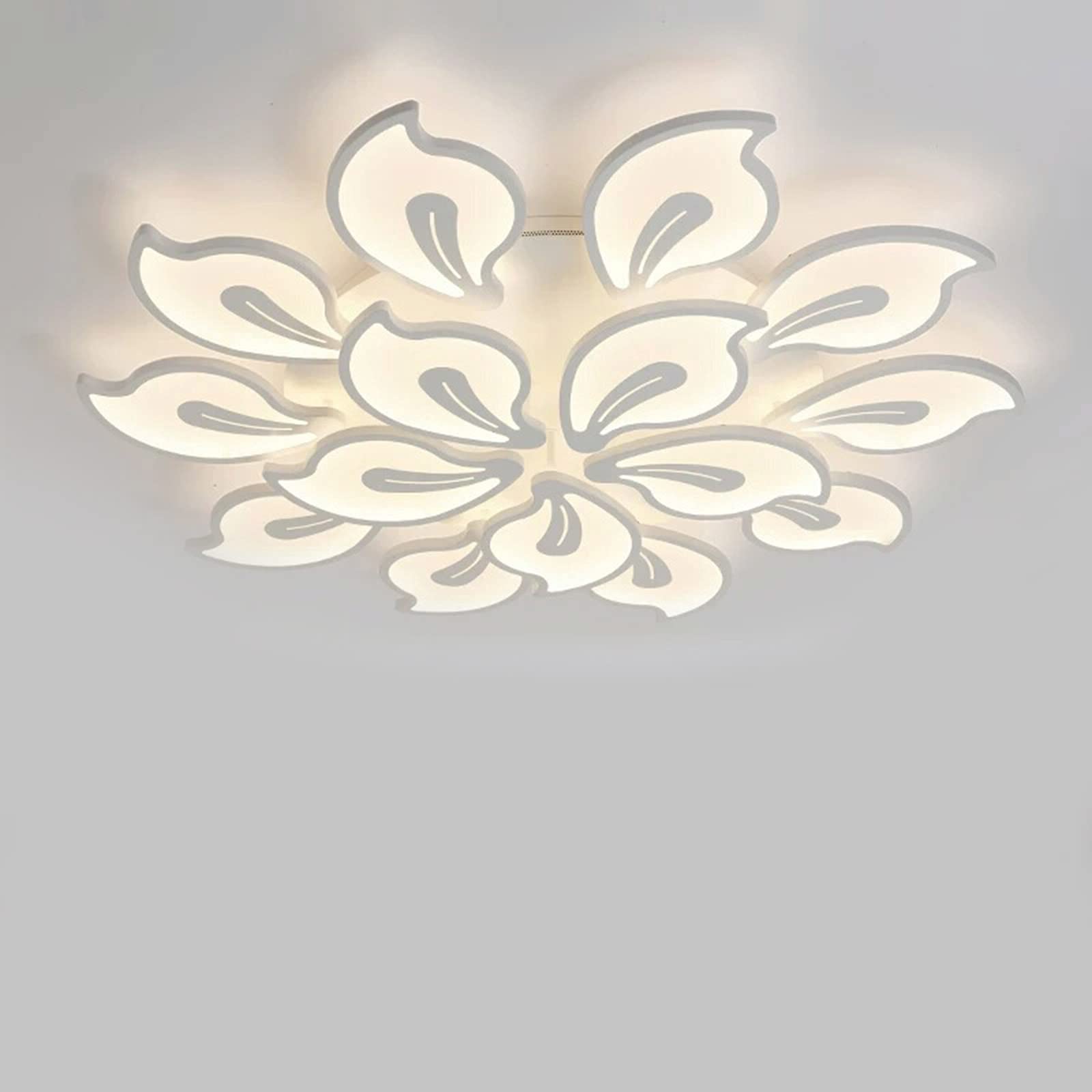 TFCFL 15-Lights Acrylic Flower Shape Ceiling Chandelier - Modern Dimmable LED Pendant Light for Living Room, Bedroom, Hallway & Foyer | Elegant Home Lighting Decor for Dining Room & Entryway