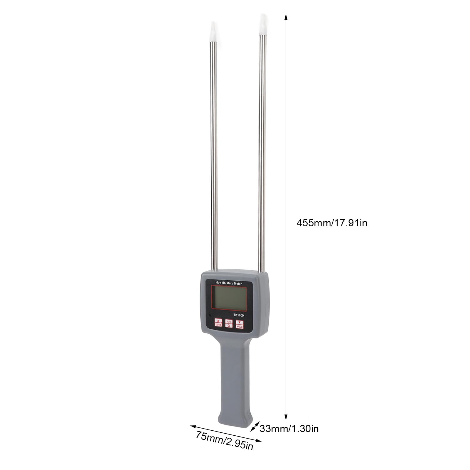 Digital Hay Moisture Meter with Probe - Portable Handheld Hay Humidity Tester for Cereal Straw, Bran, Forage Grass - Perfect for Alfalfa, Leymus Chinensis & Farm Feed Storage (Ideal for Agriculture, Livestock Farming & Hay Baling)