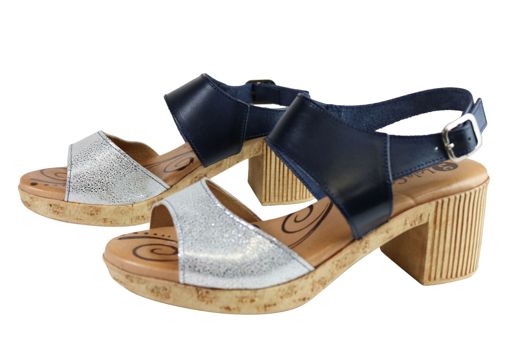 Lola Canales Mia Women's Comfort Leather Mid Heel Sandals - Handmade in Spain - Perfect for Summer Outings, Weddings & Office Wear