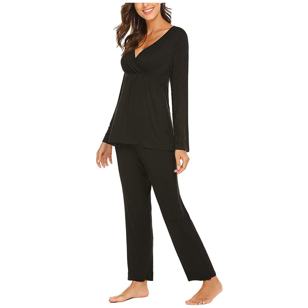 Jeash Women's Cotton Maternity & Nursing Pajama Capri Set - Soft Breastfeeding Sleepwear for Pregnancy & Postpartum (S-XXL) - Perfect for Hospital Stay, Nursing at Home & Comfortable Nighttime Wear