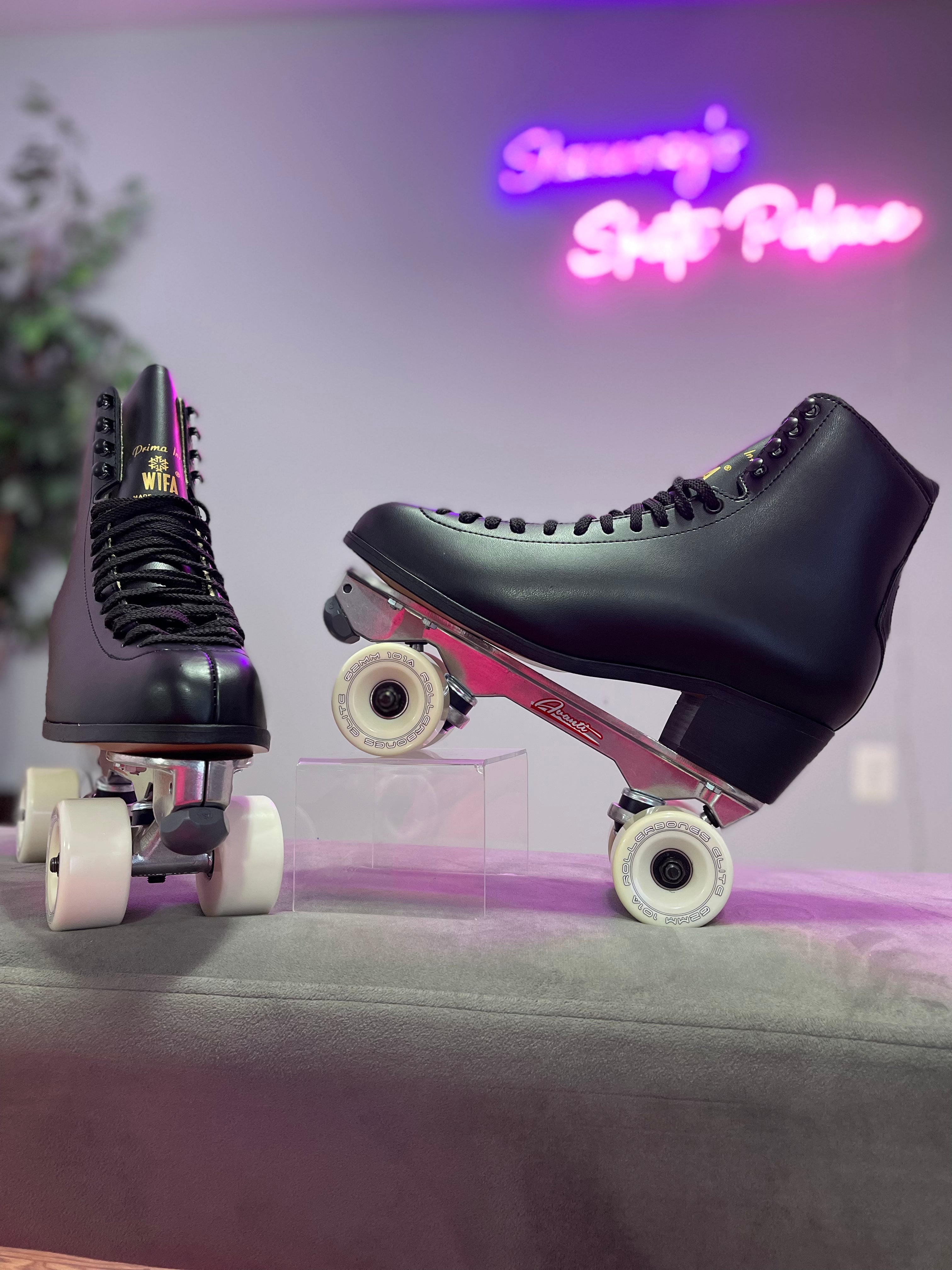 WIFA Black All Leather Prima Intermediate Figure Skating Boots – Premium Quality for Competitive Skaters – Perfect for Ice Shows, Training & Performances