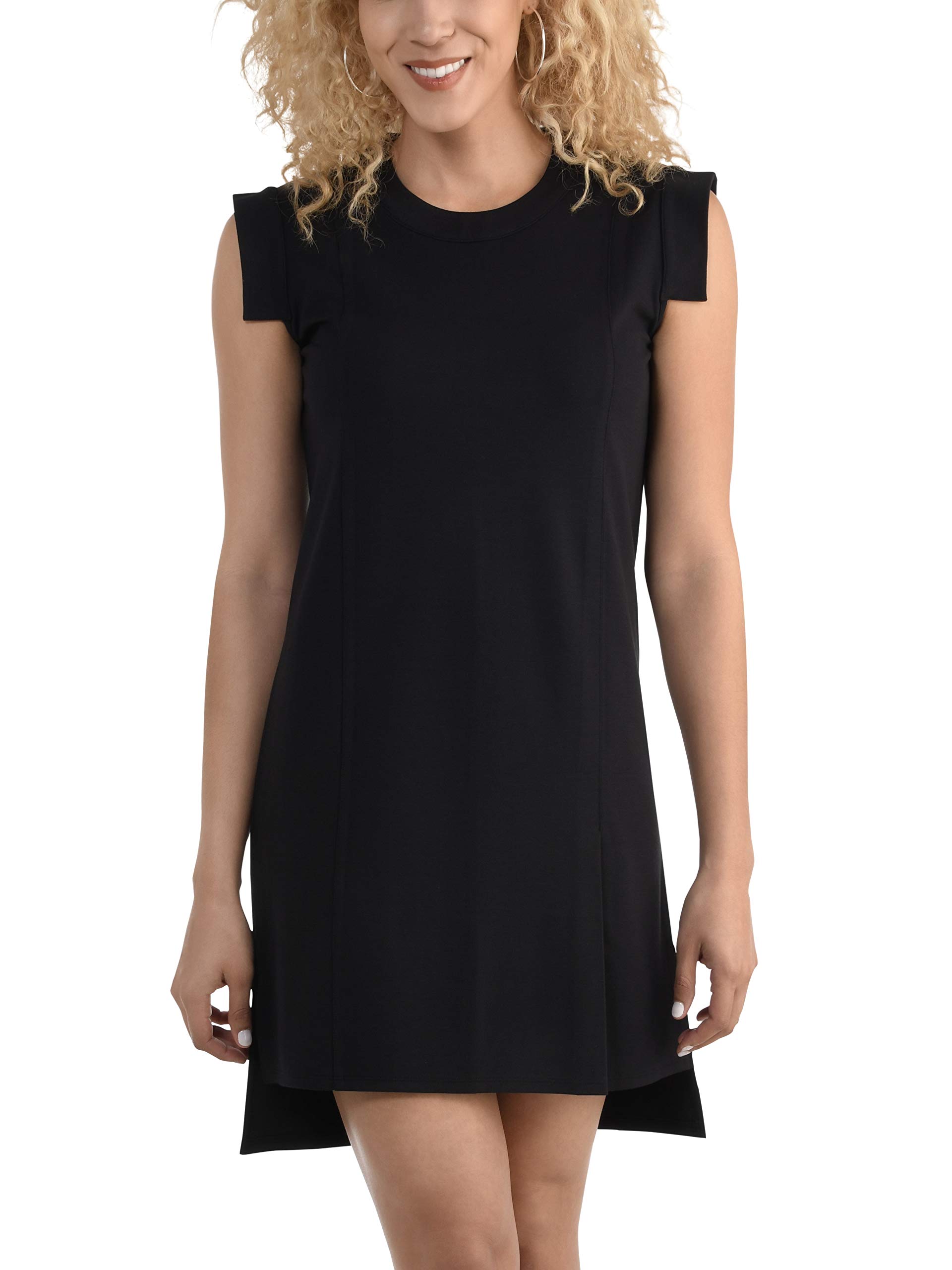 Fruit of the Loom Women's Pleated Ponte Shift Dress - Comfortable & Stylish Work Dress for Office, Church & Special Occasions
