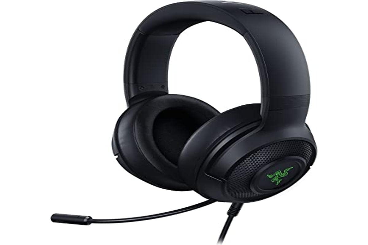 Razer Kraken V3 X Wired Gaming Headset with 7.1 Surround Sound, Triforce 40mm Drivers & HyperClear Mic | RGB Lighting | PC Gaming Headphones (Renewed, Black) | Perfect for Competitive Gaming & Streaming