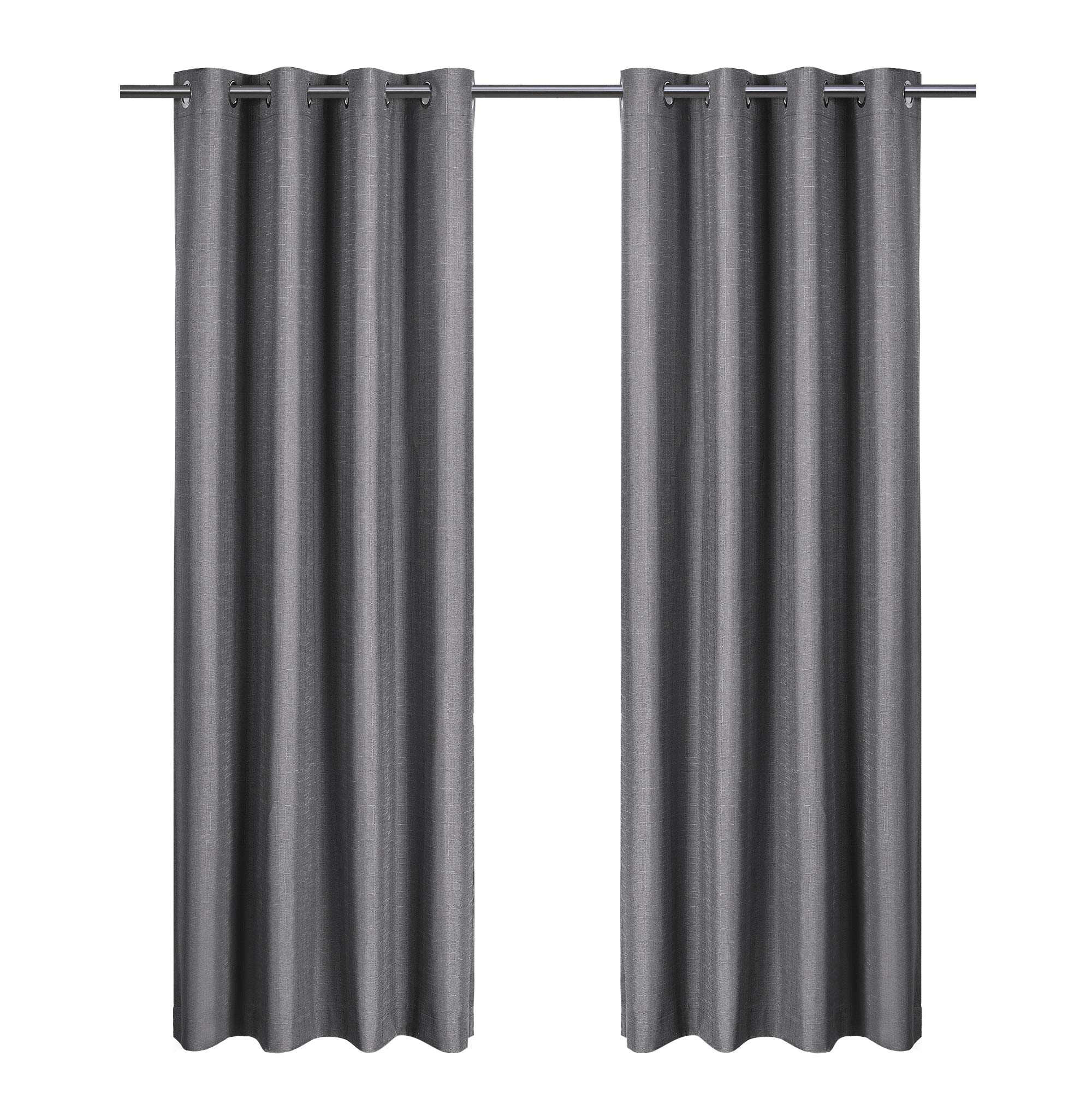 SINGINGLORY 100% Blackout Thermal Insulated Curtains - 52x96 Inch Long 2 Panel Set, Linen Textured Grommet Window Drapes with Tiebacks for Bedroom & Living Room (Grey) - Perfect for Light Blocking, Privacy & Energy Efficiency in Home & Office Spaces