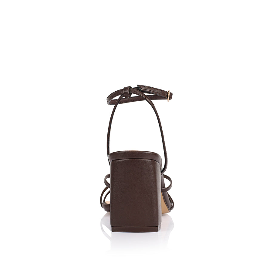 Nakita Women's Block Heel Sandals - Comfortable Chunky Heel Open Toe Shoes in Chocolate Brown | Perfect for Summer, Weddings & Office Wear