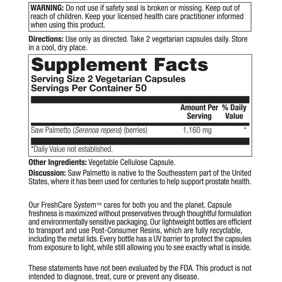 Nature's Life Saw Palmetto Berries Supplement - 320mg 180 Capsules - Prostate & Urinary Health Support - Herbal Extract for Men's Wellness - Perfect for Daily Use & Natural Remedies