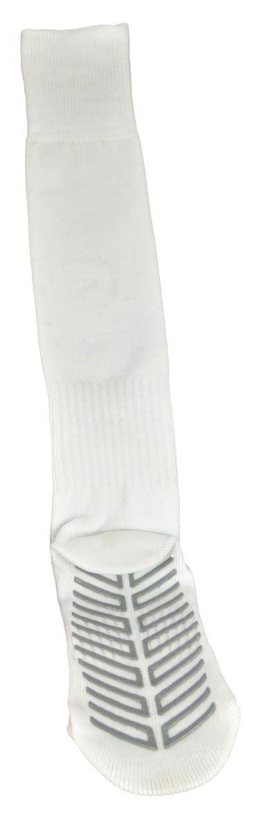 Vizari V Grip Long Sport Socks for Men - Breathable Polyester Athletic Socks with Anti-Slip Rubber Grip | No Logo Solid Crew Socks | Perfect for Running, Basketball & Gym Workouts