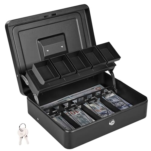 Black Cash Box with Side Key Lock
