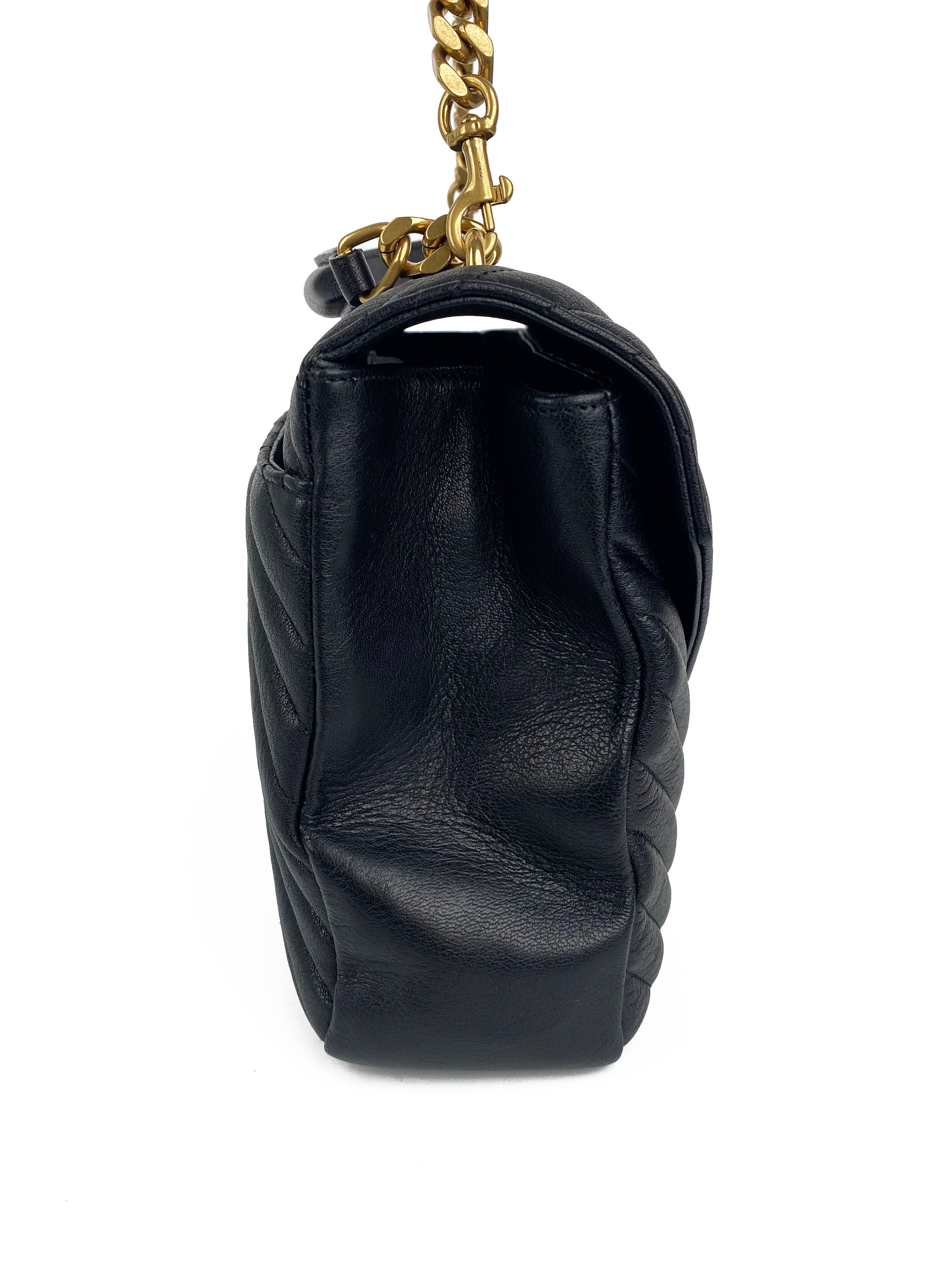 Saint Laurent Large Black Quilted Leather College Bag - Luxury Designer Handbag for Women, Perfect for Work, Travel & Everyday Use
