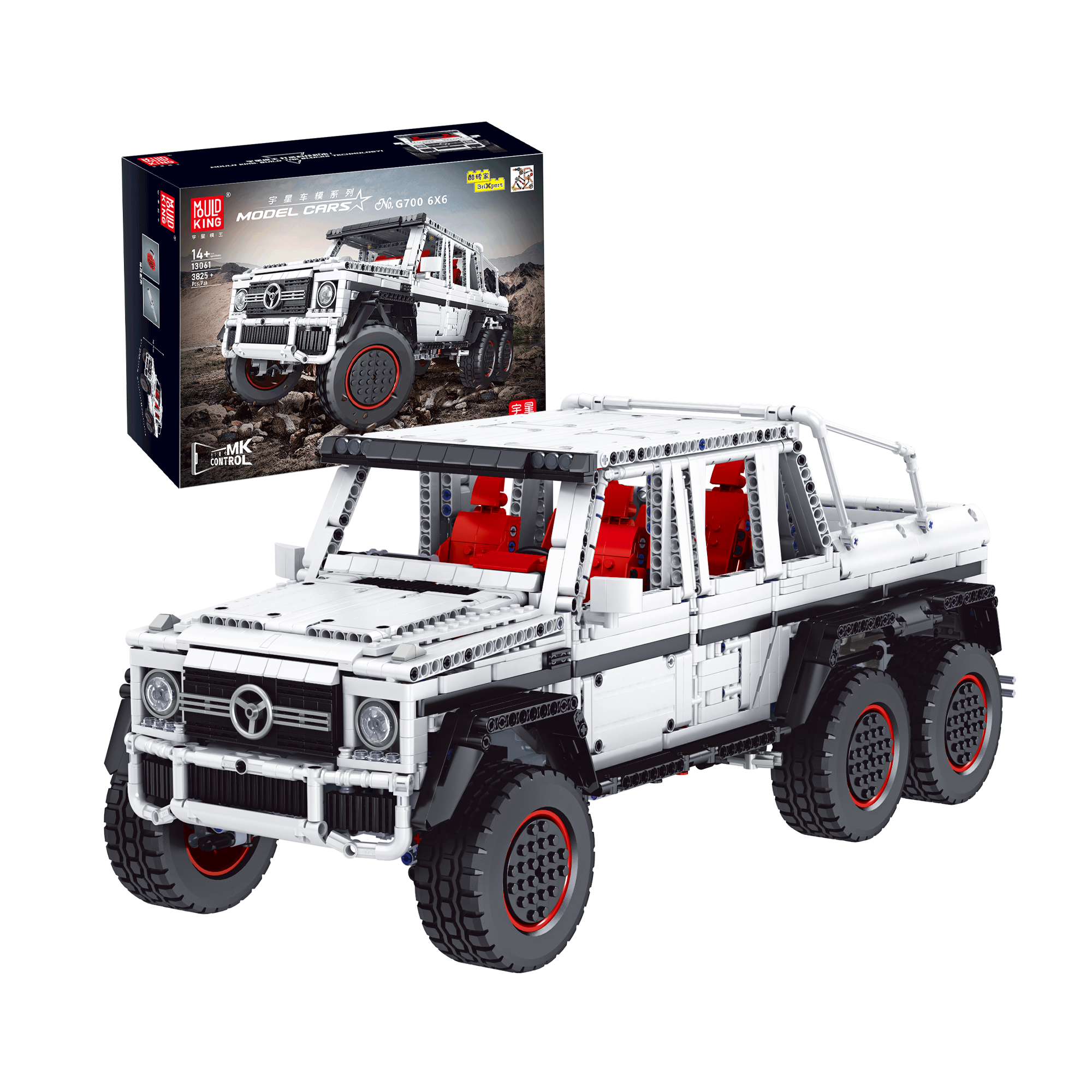 Mould King 13061S 700 6x6 Remote Control Car Building Blocks Set - 3825pcs STEM Toy for Adults & Kids | DIY Engineering Project, Gift for Collectors & RC Enthusiasts | Play at Home, Office or Competitions