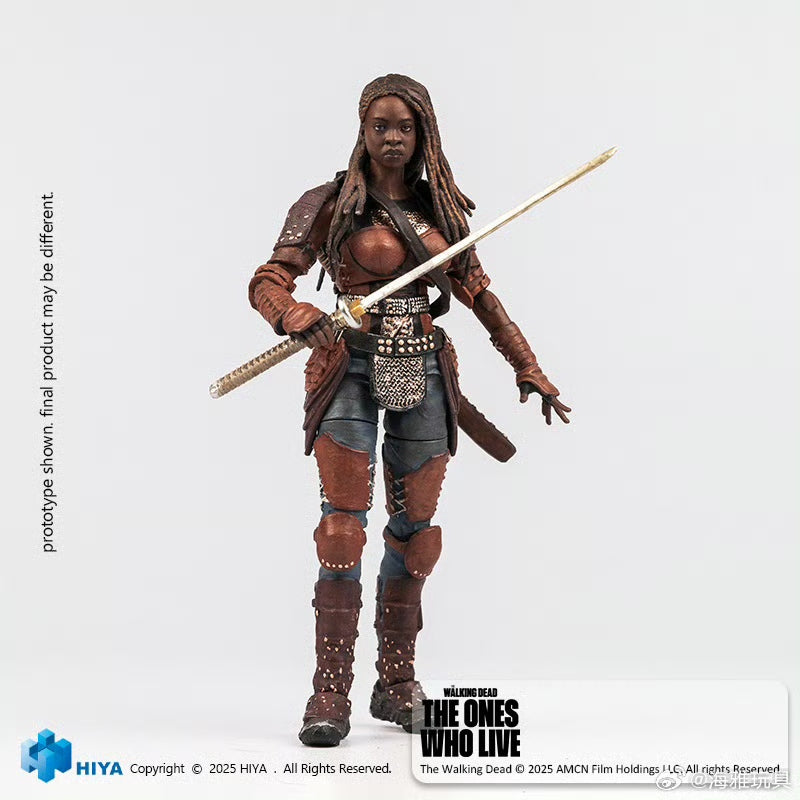 Pre Order 1/18 HIYA 4-Inch Action Figure - The Walking Dead: The Ones Who Lived Michonne Collectible Mini Series | Highly Detailed Sculpt | Perfect for Display, Collection, and Role-Playing Scenes