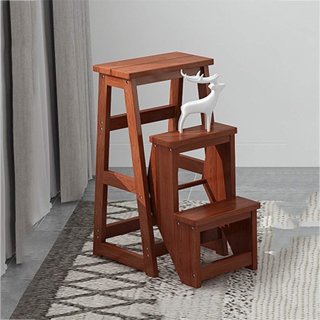 FADUNI Solid Wood Folding Step Stool for Home - Multifunctional Indoor Climbing Stool, Wooden Ladder Stool for Kitchen, Bathroom & Kids - Non-Slip, Portable & Space-Saving Step Stool for Adults