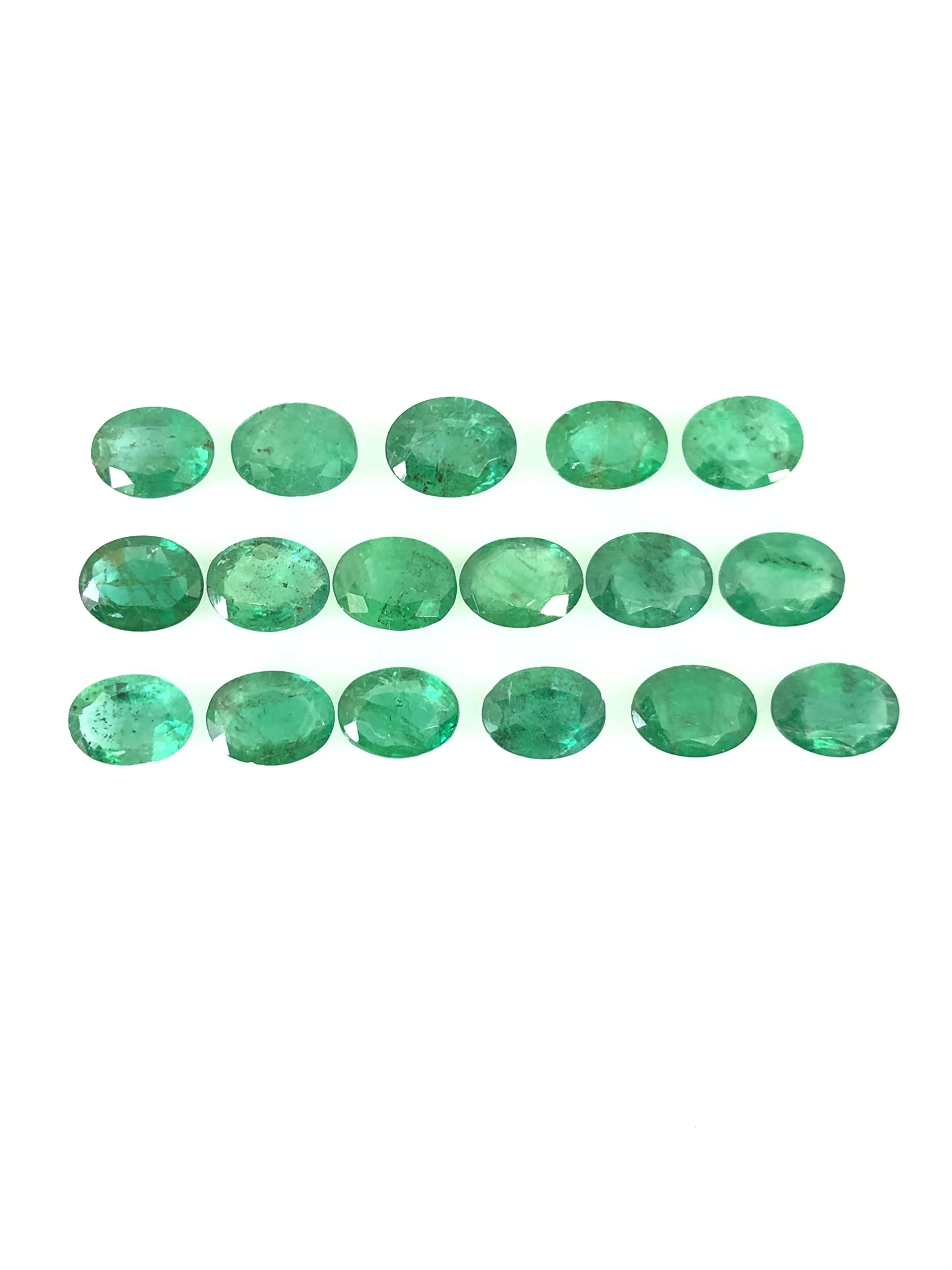 8x6mm Zambian Natural Emerald Oval Cut Loose Gemstone - AAA Quality Faceted Green Emerald for Rings, Earrings, Pendants & Necklaces | Perfect for Engagement Jewelry, Birthday Gifts & Special Occasions