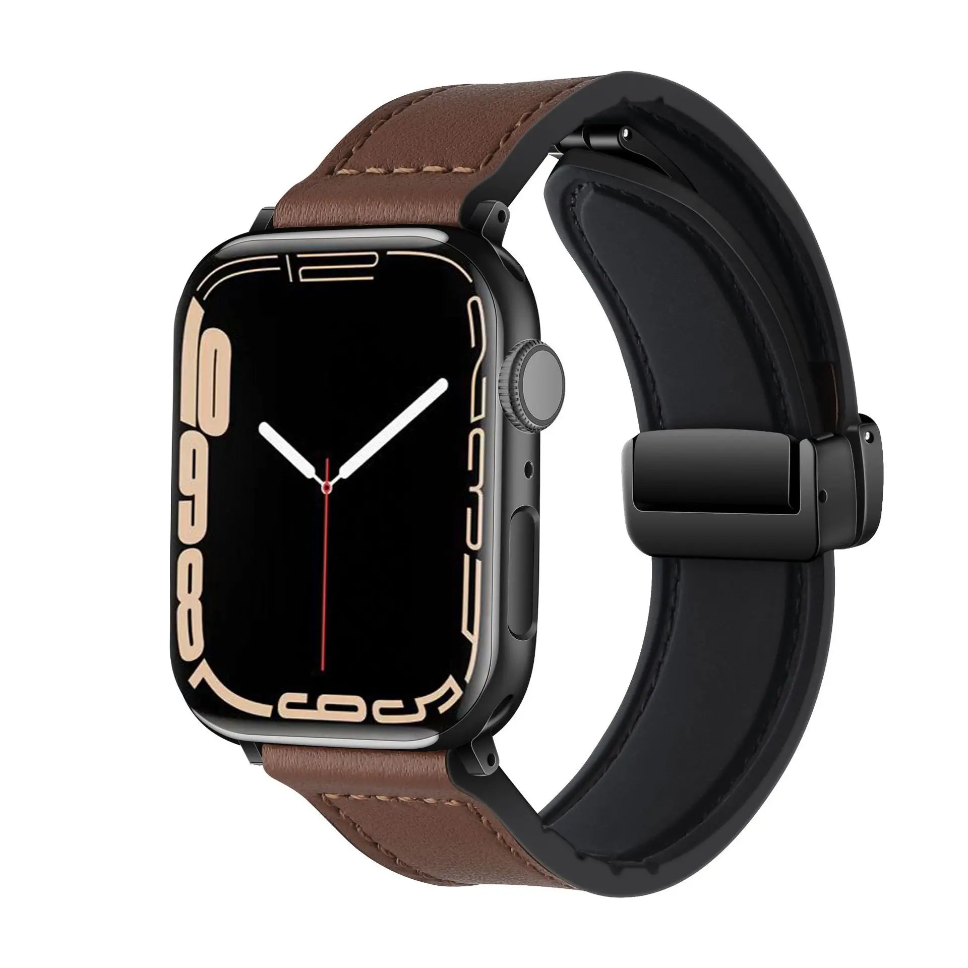 Premium Leather & Silicone Hybrid Watch Bands with Magnetic Clasp - Durable & Comfortable for Apple Watch, Samsung Galaxy, Fitbit - Perfect for Workouts, Office & Everyday Wear