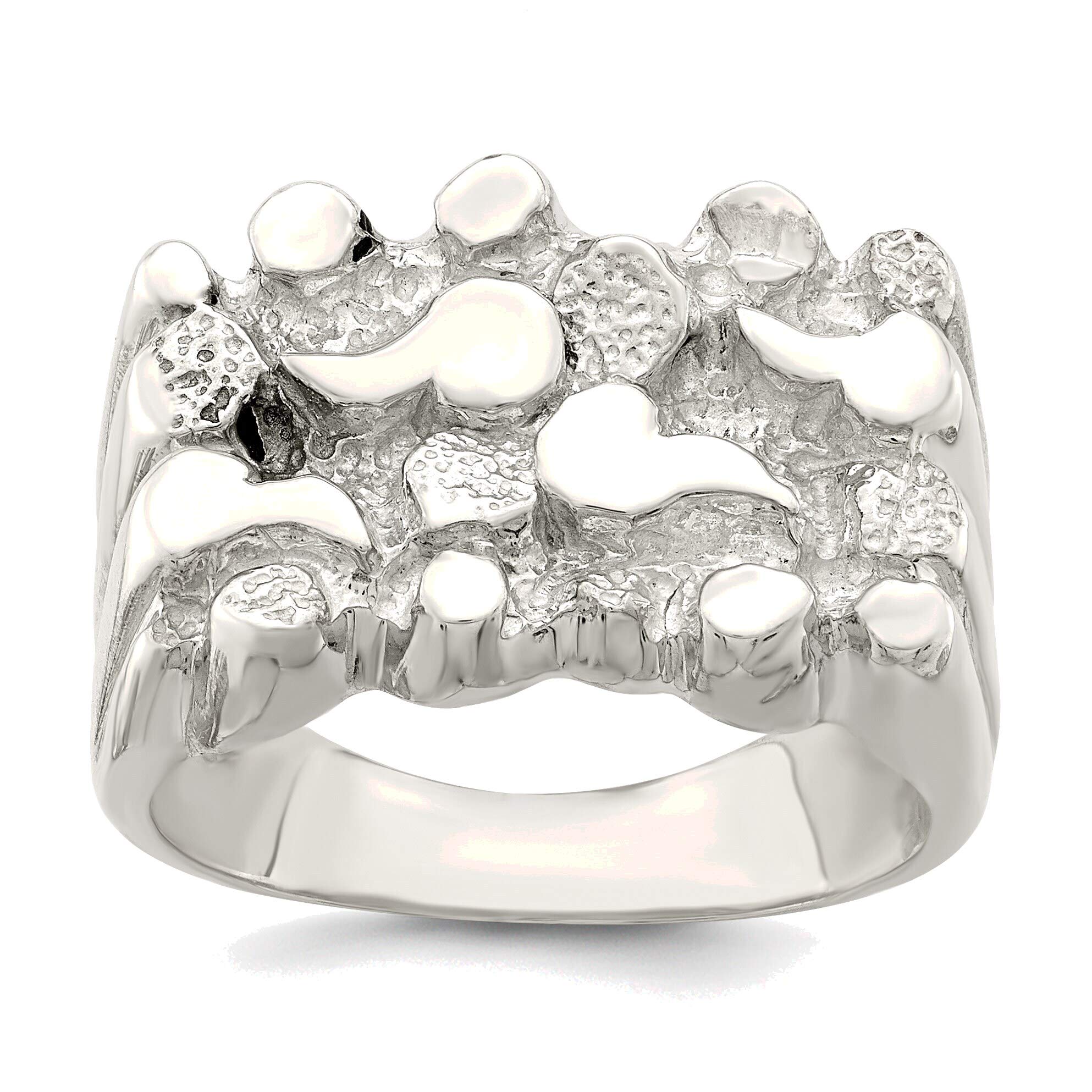 Bonyak Solid Sterling Silver Women's Nugget Ring Size 7 - Elegant Minimalist Jewelry for Everyday Wear, Gift for Her, Wedding, Anniversary & Special Occasions