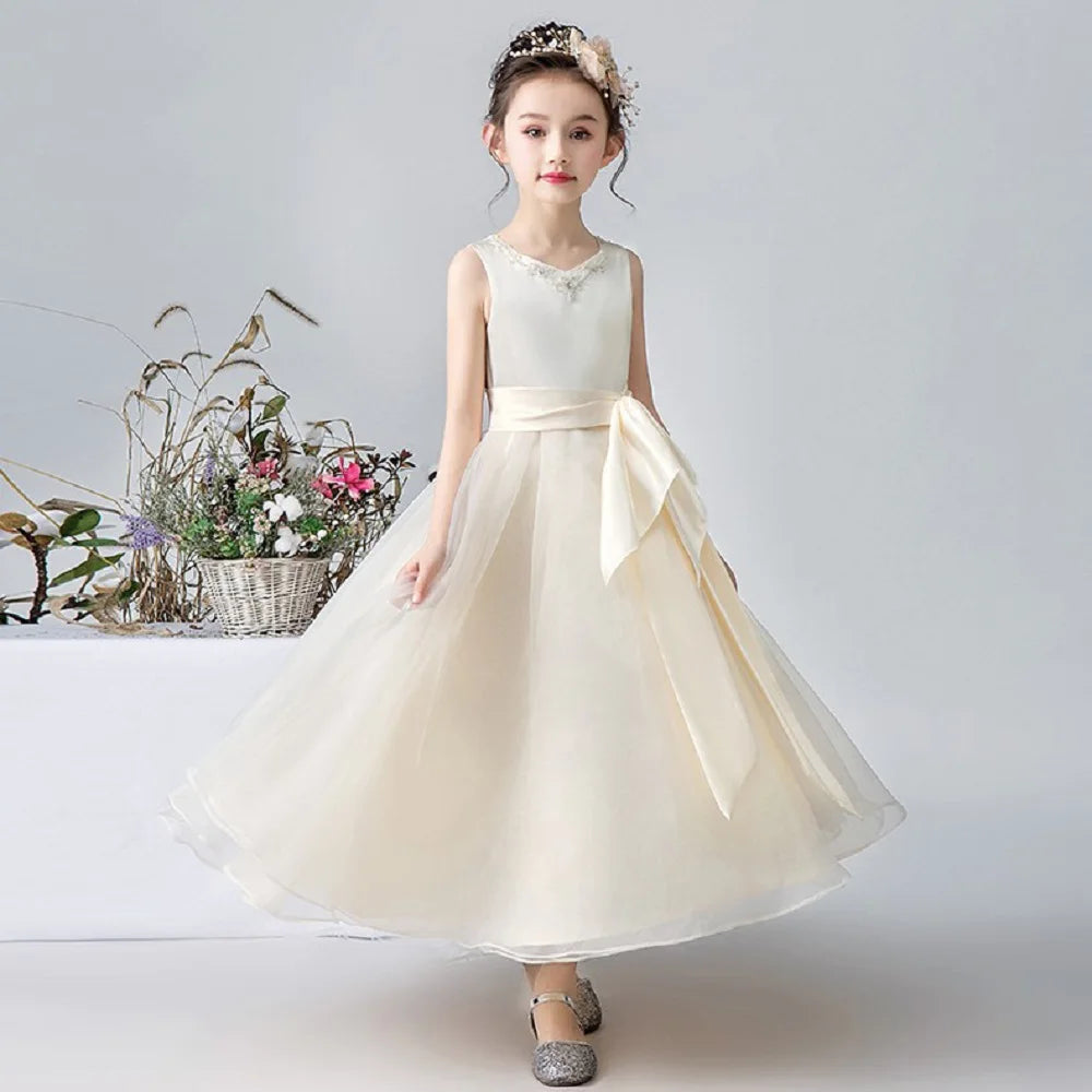 Elegant Cap Sleeve Princess Pageant Dress for Wedding, Birthday Party, Junior Bridesmaid | Perfect for Formal Events, Prom, Quinceañera & Special Occasions