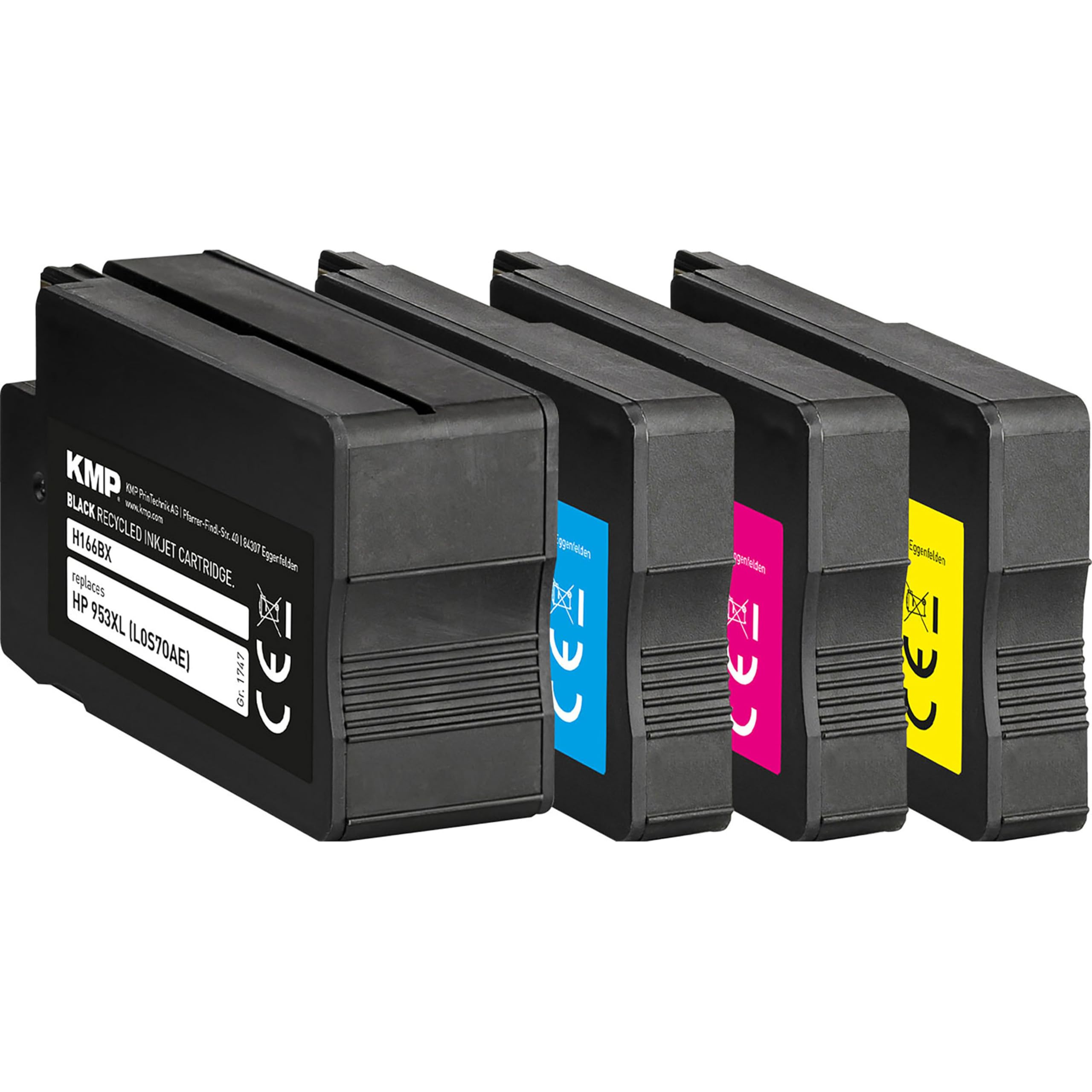 KMP 1747,4005 Multi Pack - 4 Remanufactured Toner Cartridges (Black, Yellow, Magenta, Cyan) for HP Printers | Office & Home Printing Supplies