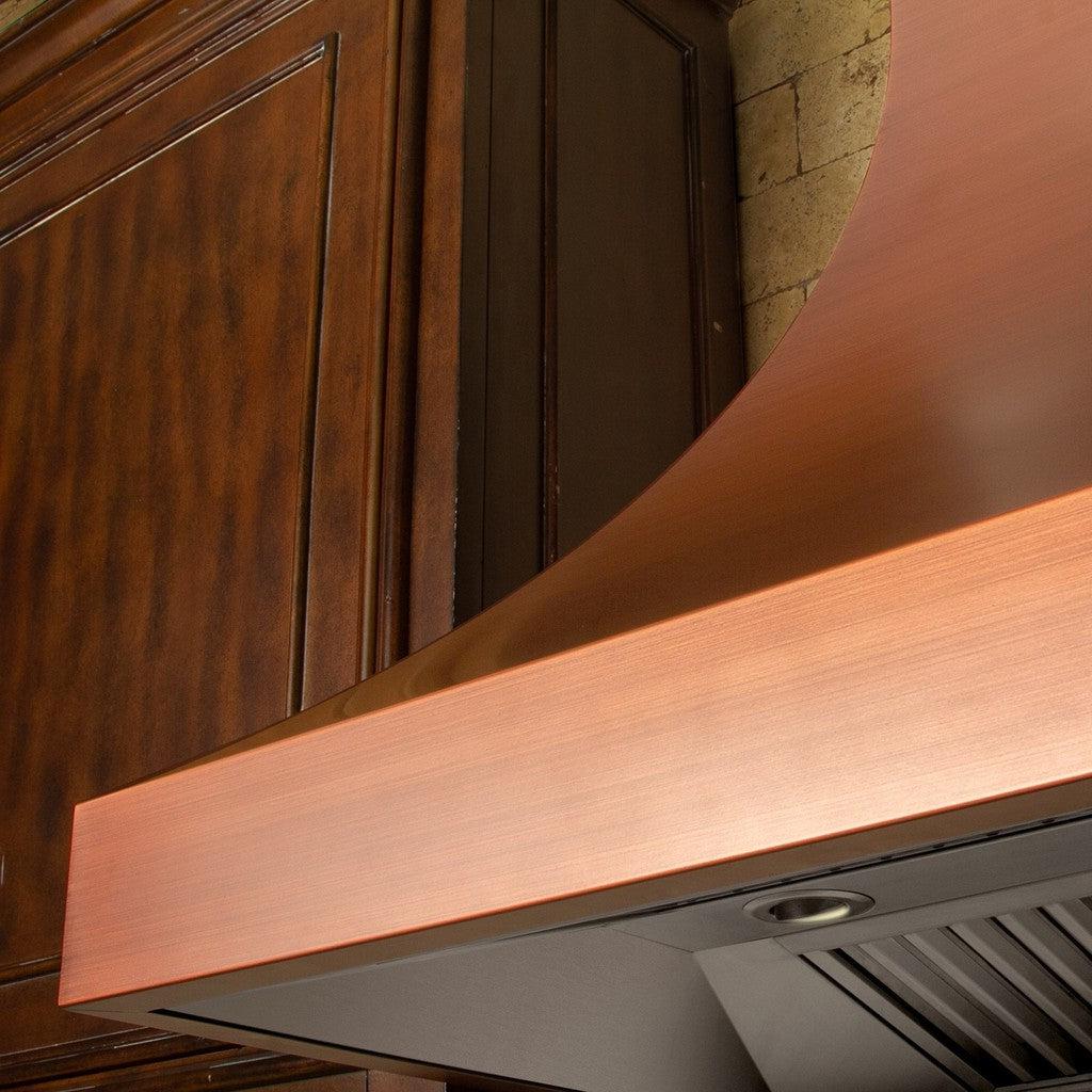 ZLINE 8632C Designer Series Copper Finish Wall Range Hood - 36 Inch Stainless Steel Kitchen Vent Hood with LED Lights, Powerful 900 CFM for Smoke & Odor Removal - Perfect for Modern & Farmhouse Style Kitchens