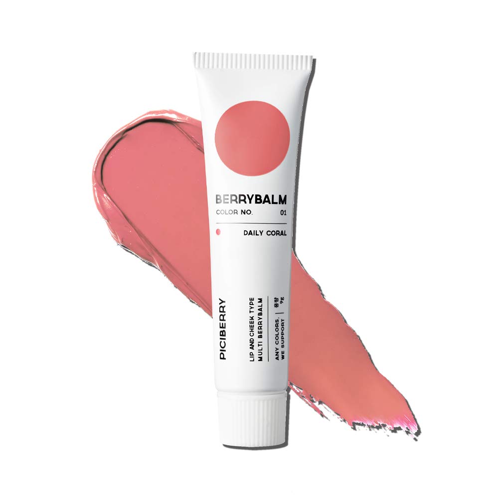 Berrybalm Daily Coral Lip & Cheek Balm - Highly Pigmented, Long Lasting Matte Blush with Moisturizing Formula for Natural Flush | Perfect for Everyday Wear, Date Night & On-the-Go Touch Ups