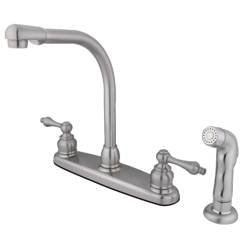 Kingston Brass KB716ALSP Victorian Centerset Kitchen Faucet - Single Handle Pull Down Sprayer, Oil Rubbed Bronze Finish for Modern & Traditional Kitchens