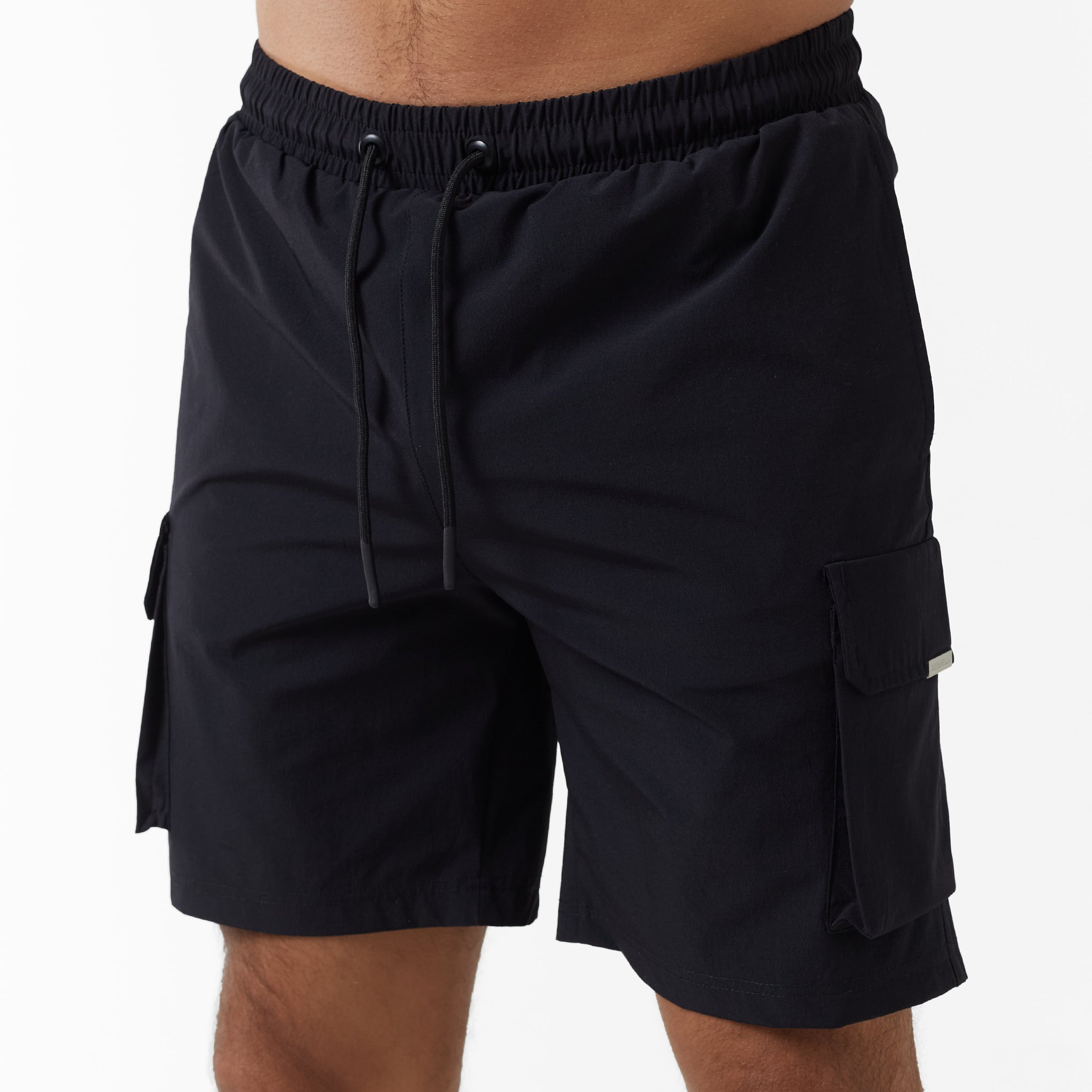 Premium Tech Cargo Shorts for Men - Comfortable Stretch Travel & Workout Shorts with Multiple Pockets | Black | Ideal for Hiking, Gym, Travel & Casual Wear