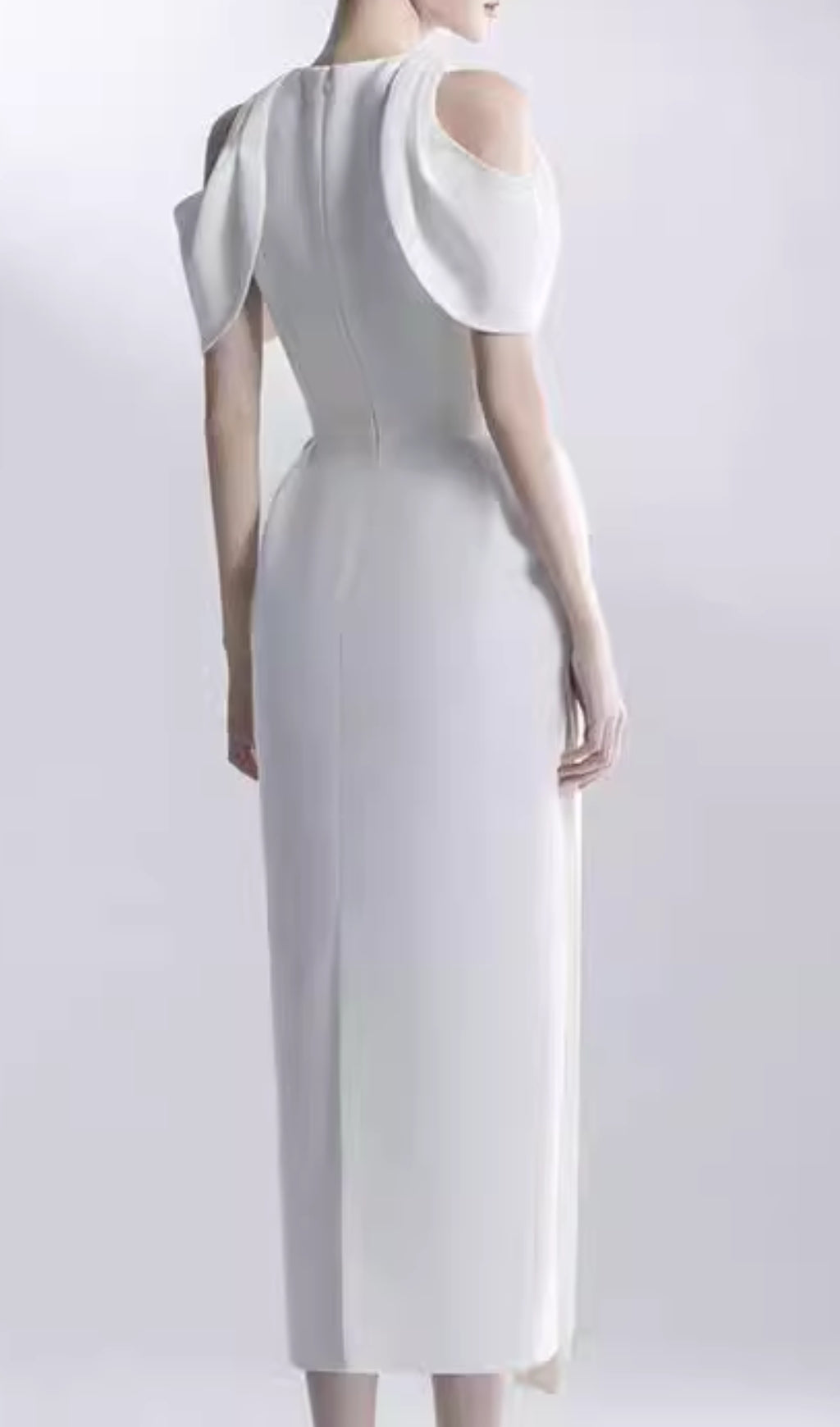 Chaeli White Embellished Midi Dress - Elegant Party & Wedding Guest Dress for Women