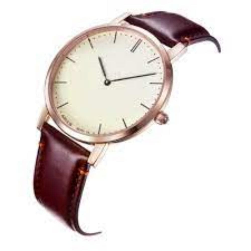 ARIES GOLD URBAN TANGO G 1007 RG Men's Watch - Brown Leather Strap, Rose Gold Case | Perfect for Business, Casual & Formal Occasions