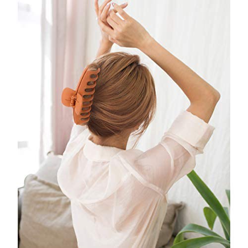 ALIBA COLLECTION 6 Pack Large Non-Slip Hair Clips for Women - Strong Hold Jumbo Claw Clips for Thick & Thin Hair - Matte Banana Hair Accessories for Girls & Women - Perfect for Workouts, Office & Everyday Hairstyles