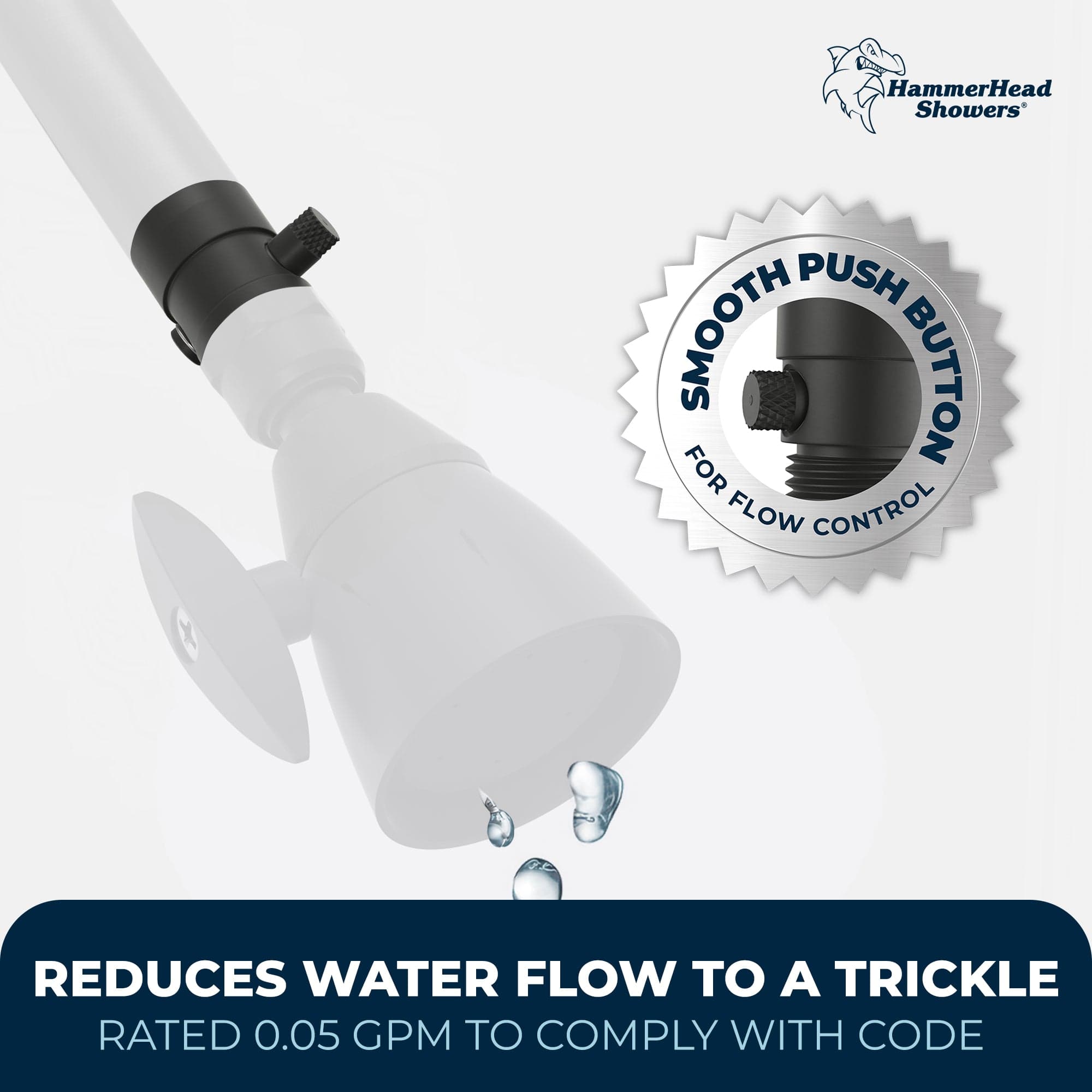 Water-Saving Shower Head Shut Off Valve - Adjustable Flow Control for Bathroom & RV Use - Perfect for Water Conservation & Low Pressure Showers