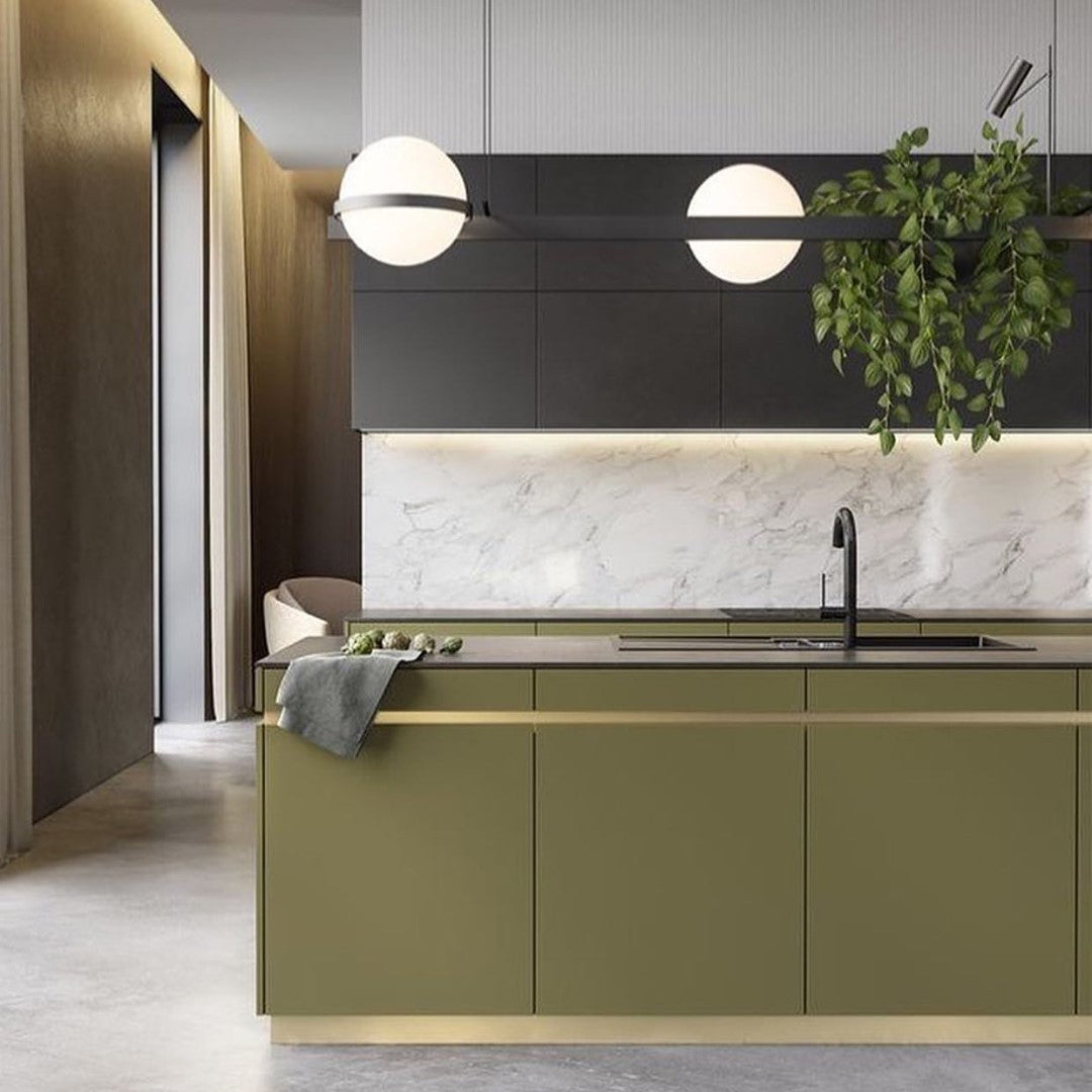 Modern Meira Pendant Light - Adjustable Hanging Chandelier for Kitchen Island, Dining Room & Bedroom - Elegant Glass Shade with Gold Finish - Perfect for Home Decor & Interior Lighting