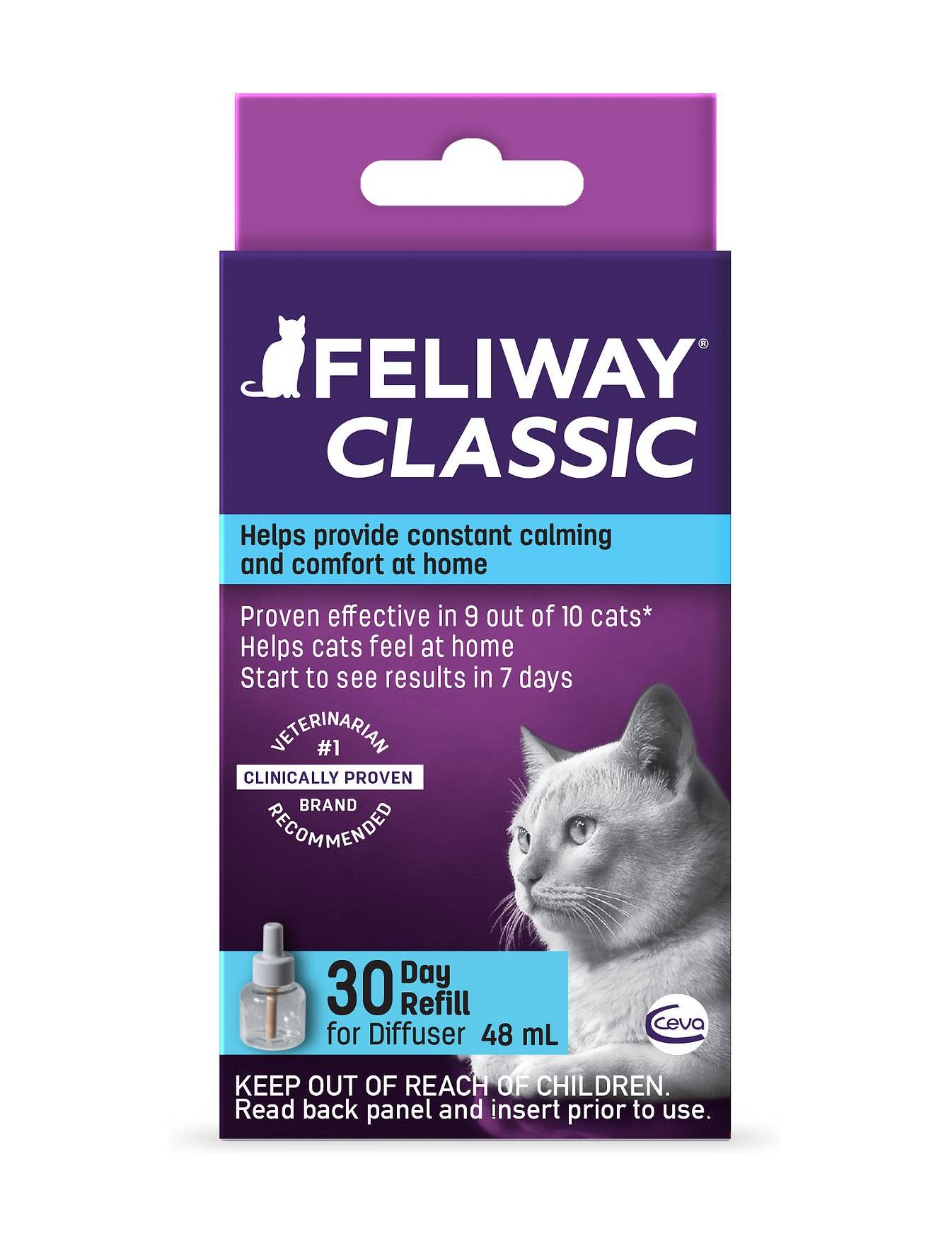 Feliway Refill for Cats 48ml - Calming Pheromone Diffuser Refill - Reduce Stress & Anxiety in Cats - Perfect for Travel, Vet Visits & Multi-Cat Homes