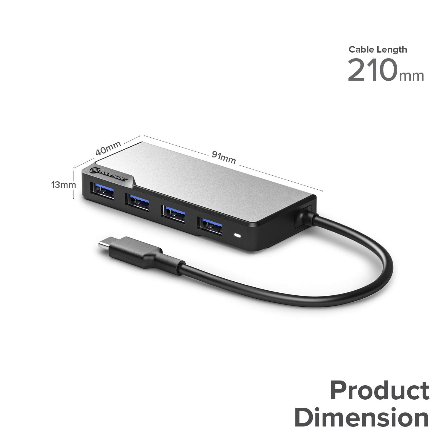ALOGIC USB-C Fusion Swift Hub - 4-in-1 Type C Adapter with USB 3.0 (5Gbps) for MacBook Pro/Air & iPad Pro/Air - Perfect for Home Office, Travel & Multi-Device Charging