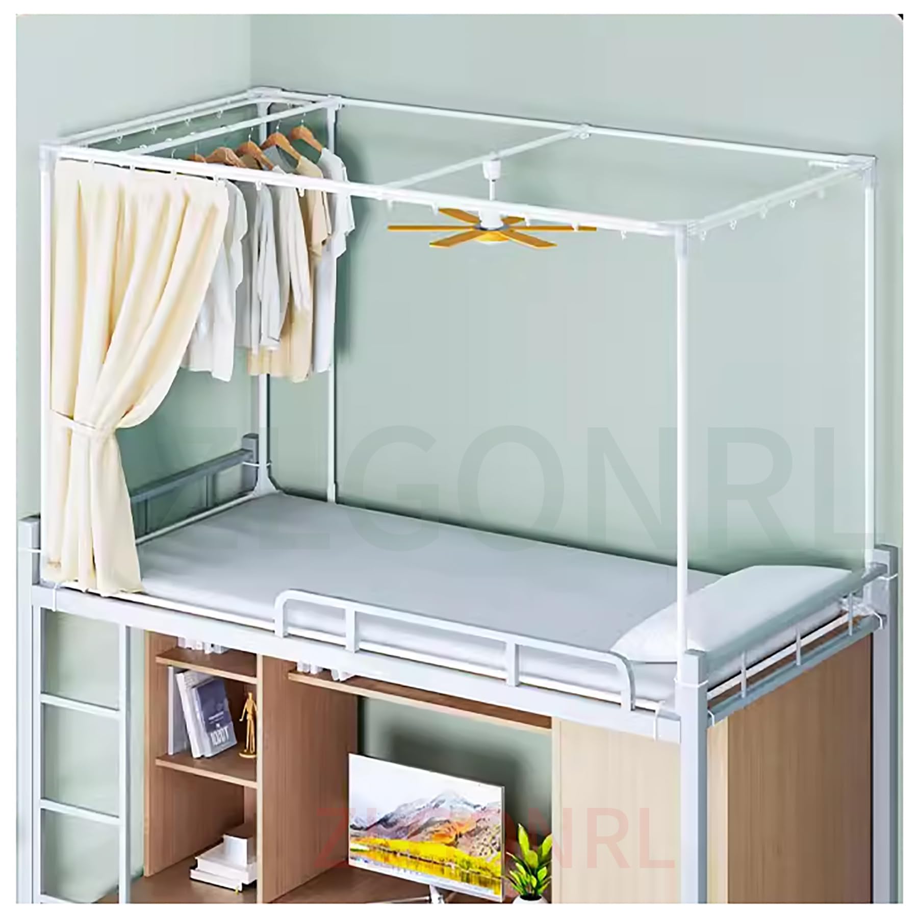 Dorm Bed Canopy with 4 Corner Posts - Twin Size Bunk Bed Tent Cover for Privacy & Light Blocking | Perfect for College Dorms, Kids Rooms & Sleepovers