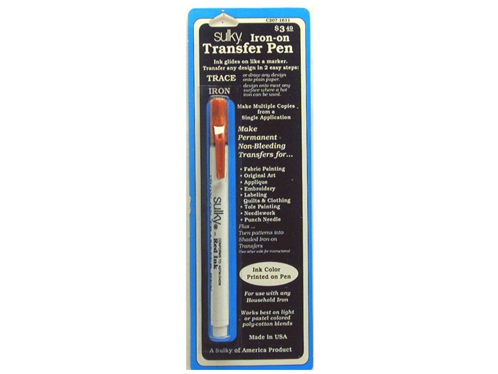 Sulky Iron-On Transfer Pen - Red Fabric Marker for DIY Crafts, T-Shirt Designs & Custom Apparel - Permanent Ink for Clothing, Textiles & Home Decor Projects