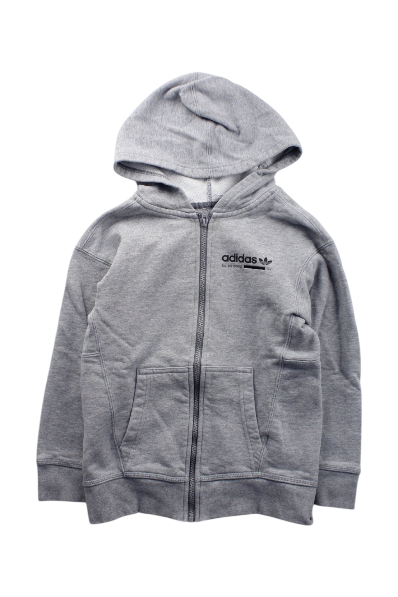 Adidas Zip Up Hoodie for Boys Size 7-8 Years | Lightweight Fleece Pullover with Front Pocket | Perfect for School, Sports & Outdoor Activities