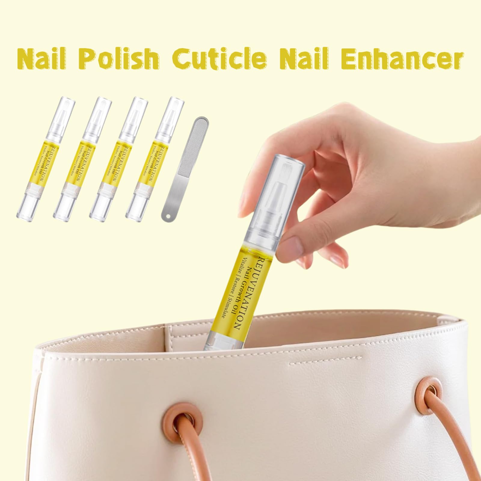 4Pcs Nail Growth Oil Pen for Brittle, Peeling & Weak Nails - Cuticle Oil Strengthener & Nail Care Treatment - Perfect for Manicures, Nail Salons & At-Home Nail Care