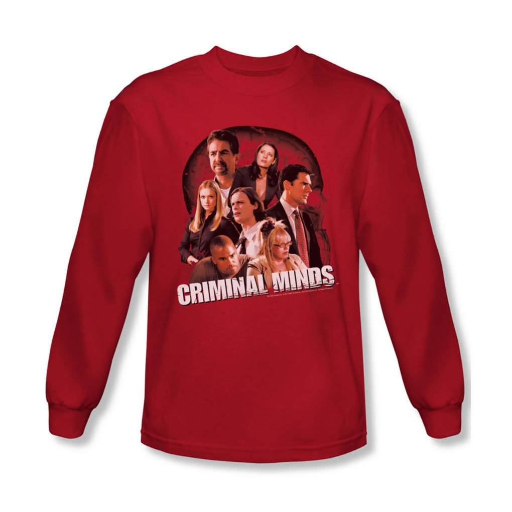 Criminal Minds Men's Brain Trust Long Sleeve T-Shirt - Red, X-Large | TV Show Merchandise for Fans & Collectors