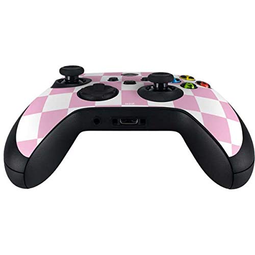 Skinit Custom Gaming Skin for Xbox Series X Controller - Pink & White Checkerboard Design | Protective Decal for Enhanced Grip & Style | Perfect for Gaming Enthusiasts & Collectors